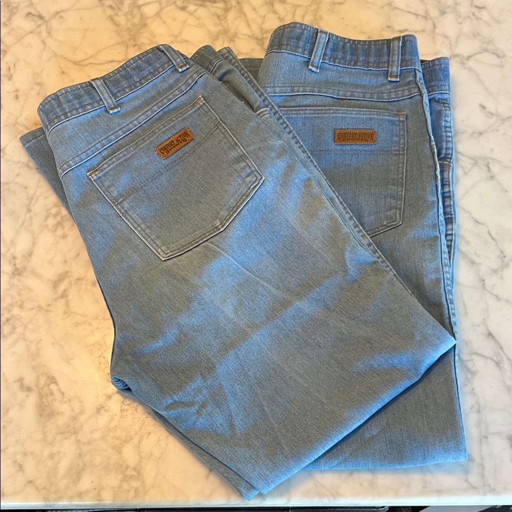 Two pairs Vintage Comfort Action Sports Light Blue Men’s Jeans Size 36X30